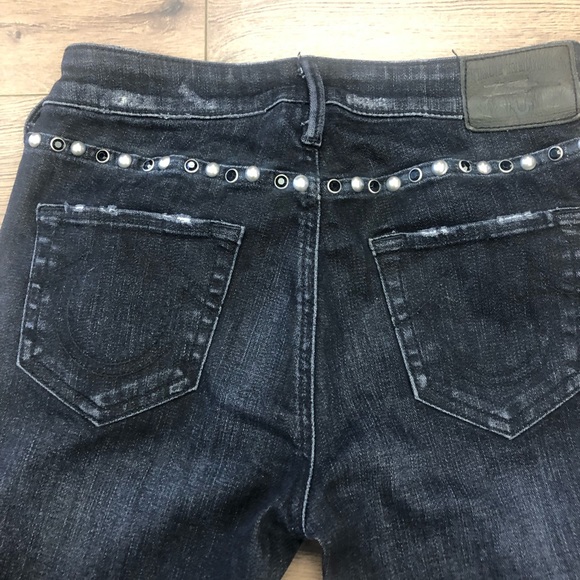 TRU RELIGION HALLE STUDDED SKINNY JEANS IN SIZE 25 - Picture 10 of 12